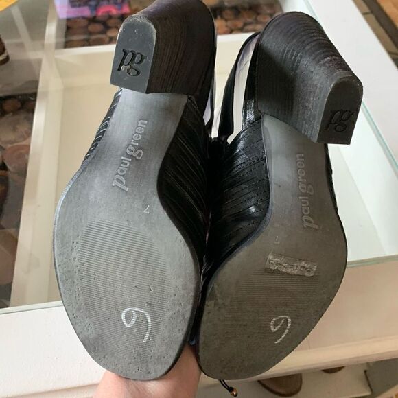 Paul Green Sandal Boot Shooties Waverly Blk Leather Slingbk Adj. Strap US9.5 UK7 - Picture 14 of 15